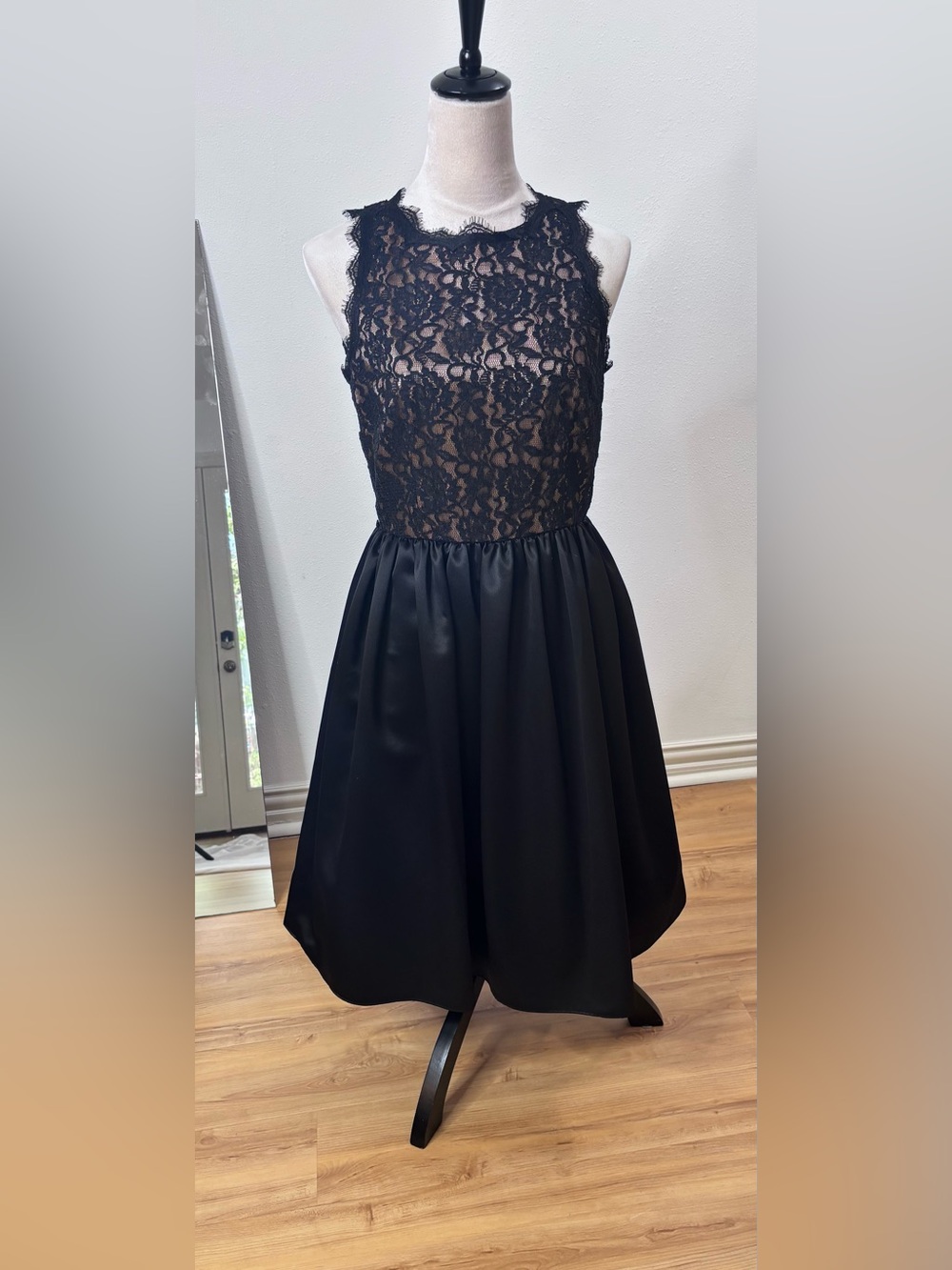 Banana Republic Black Lace & Satin Formal Dress